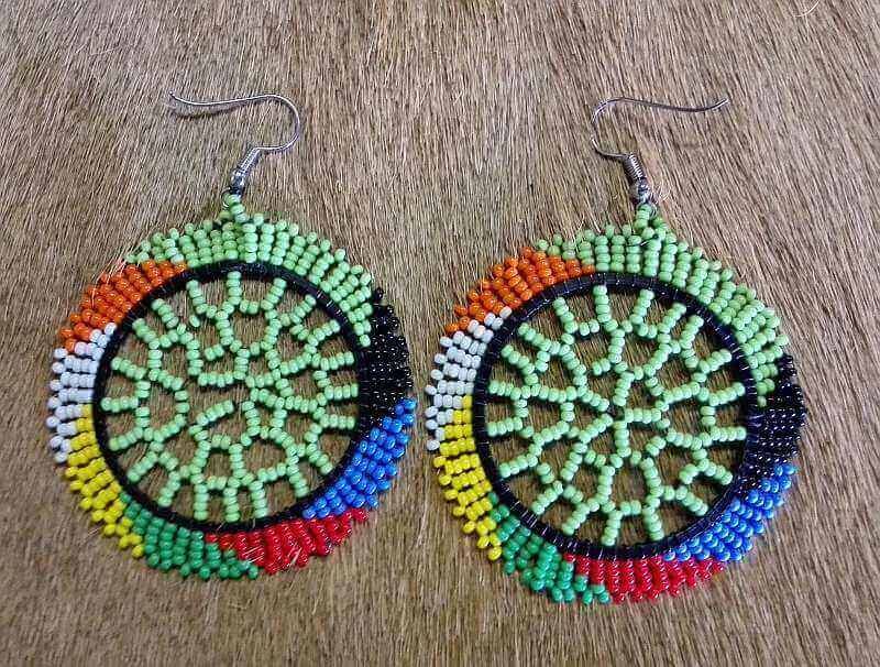 Zulu beaded earrings Zulu beaded earings - Red